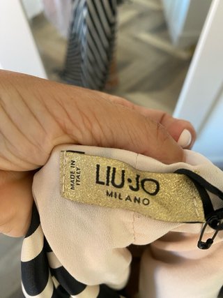 Vestido seda Liu Jo rayas blanco y negro