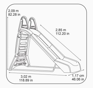 Scivolo per bambini blu con acqua