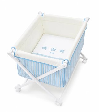 Minicuna con estrellas y rayas azules