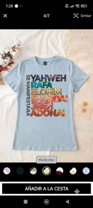 Camiseta Jehová Nombres Multicor