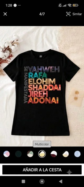 Camiseta Jehová Nombres Multicor