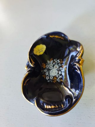 Piattino ceramica Giorgi decorato floreale