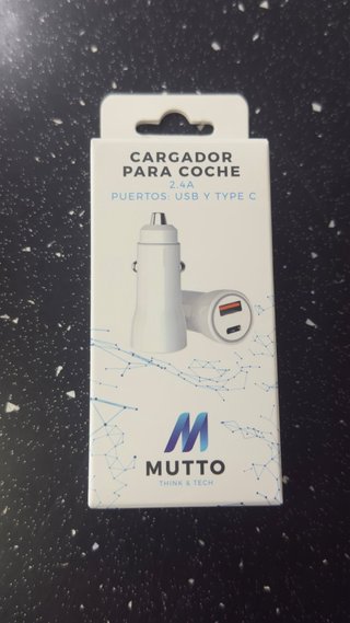 Cargador Coche MUTTO USB y Type C 2.4A