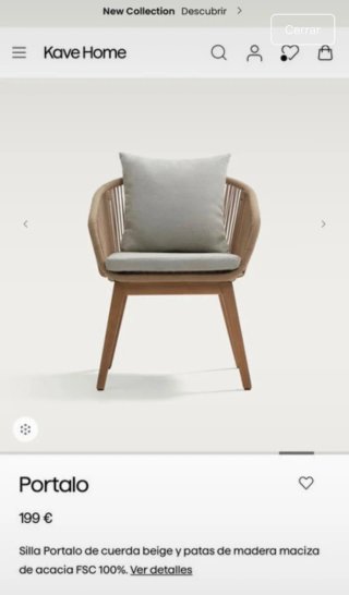 Silla Kave Home Diseño Cordaje Negro
