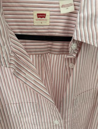 Camisa Levi's Rayas Rosa y Blanco Talla L