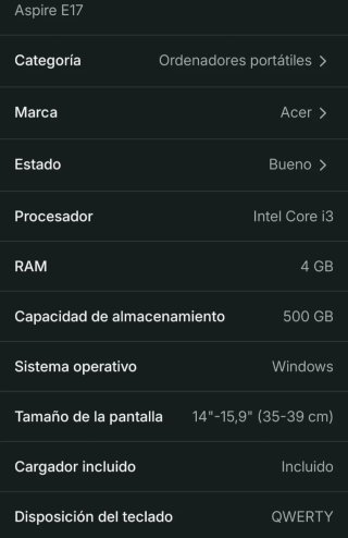 Portátil Acer Negro/Plateado