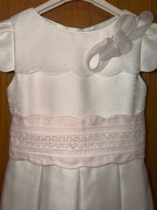 Vestido de Comunión Blanco y Rosa