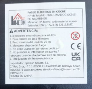 Moto Eléctrica Infantil HOMCOM 6V Naranja
