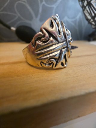 Anillo Calavera Estilo Biker Plata