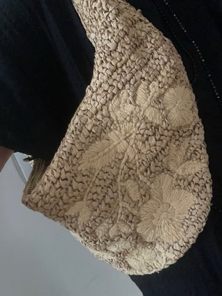 Bolso de rafia Hoss con flores