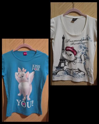 Lotto 2 t-shirt Minou Aristogatti Disney