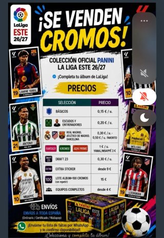 Cromos Panini LaLiga Este 2026-27 solo venta