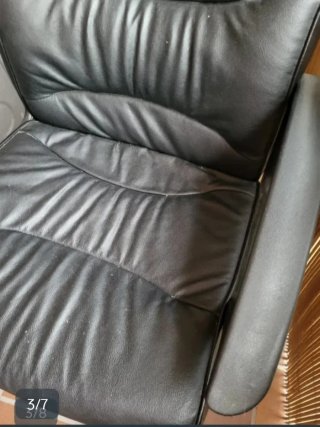 Sillón de oficina cuero sintético negro
