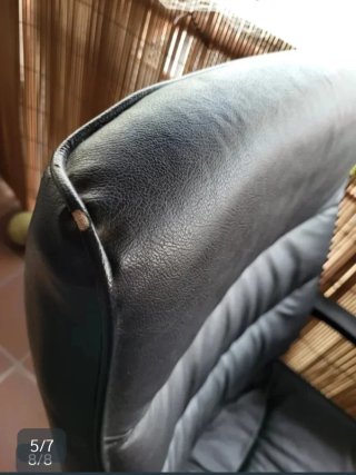 Sillón de oficina cuero sintético negro