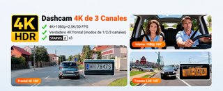 VANTRUE N4 Pro S Dashcam 3 Canales 4K  HDR WIFI