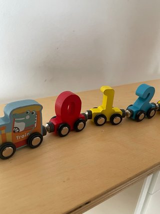 Tren de madera con números Juego de motricidad y e