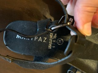 Sandalias Mary Paz Piel Talla 36 Negras
