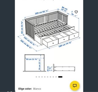 Diván Ikea Blanco Hemmes con dos colchones