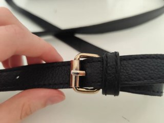 Bolso bandolera negro piel