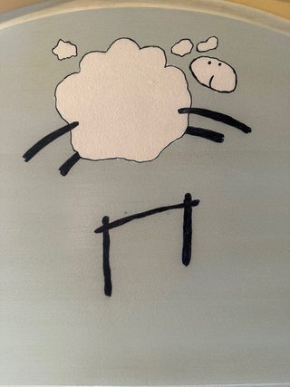 Cabecero infantil madera pintado a mano