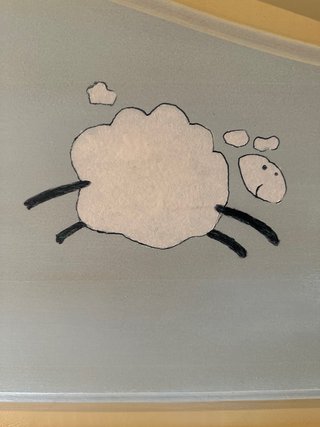 Cabecero infantil madera pintado a mano