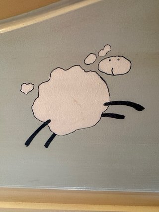 Cabecero infantil madera pintado a mano