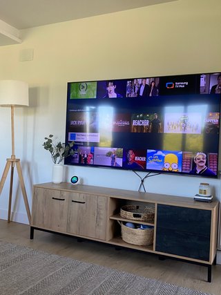 Mueble TV moderno madera y negro