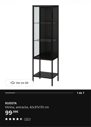 Vitrina negra IKEA cristal metal