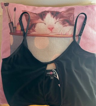 Body donna nero con cut-out taglia S
