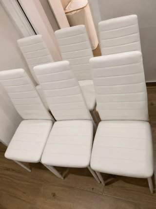 6 Sillas Polipiel Alta Calidad Blancas