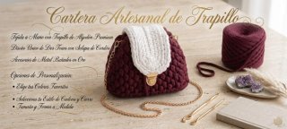 Bolso de mano tejido con trapillo