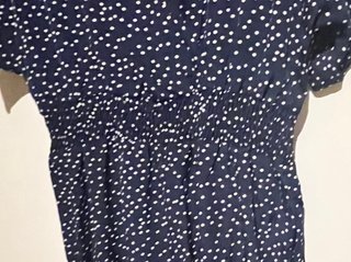 Mono azul con lunares blancos