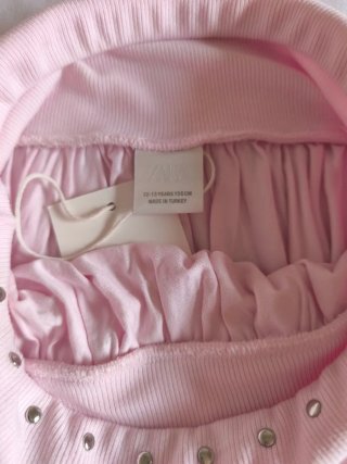 Falda Zara vuelo rosa tachuelas Talla S