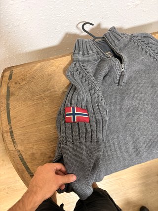 Jersey Napapijri punto cremallera gris