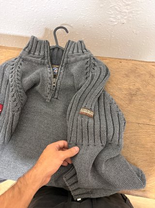 Jersey Napapijri punto cremallera gris