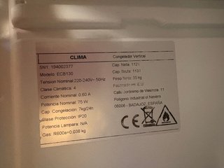 Congelador vertical Clima Hostelería