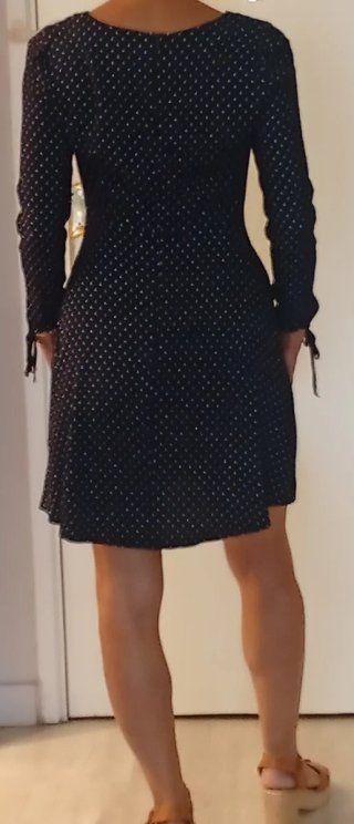 Vestido Springfield azul marino lunares talla M
