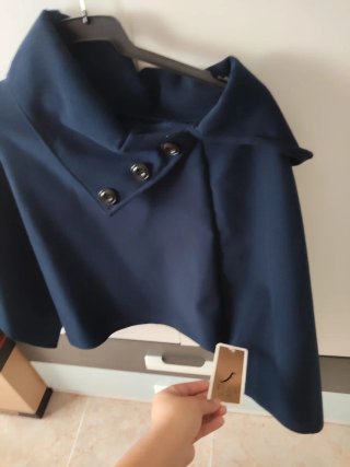 Poncho mujer talla única azul