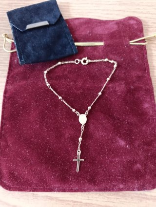 Pulsera Cruz y Medalla Milagrosa Oro/Plata