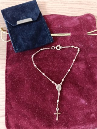 Pulsera Cruz y Medalla Milagrosa Oro/Plata