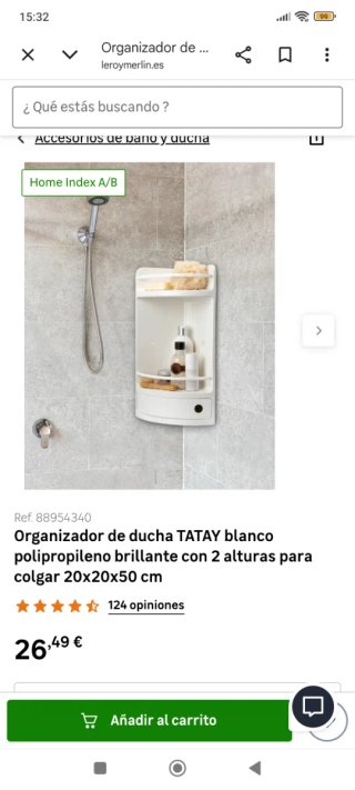 Estante Esquinero Baño Ducha Plástico Blanco
