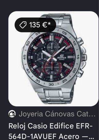 Reloj Casio Edifice Cronógrafo Plata Negro