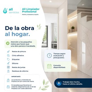 Limpieza de Hogar, Oficinas y Fin de Obra