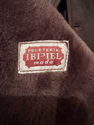 Chaqueta de piel marrón hombre