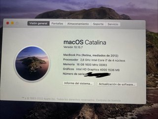 MacBook Pro 15 16GB RAM 500GB SSD Argento