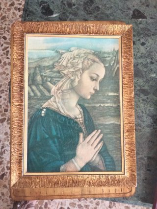 Cuadro antiguo religioso Virgen