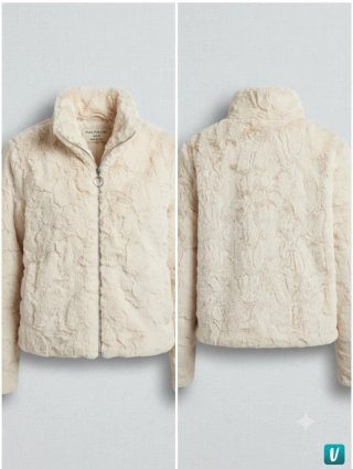 Chaqueta pelo sintético beige Pull&Bear Talla S