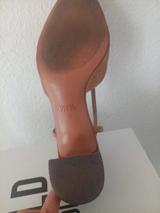 Zapatos ZARA tacón slingback ante