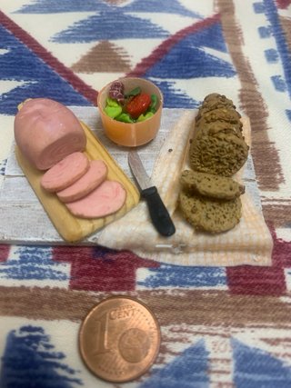 Piatti di cibo in miniatura in argilla polimerica