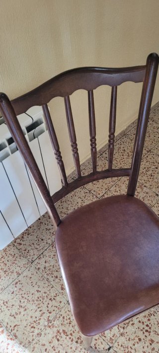 Sillas de salón vintage madera y cuero